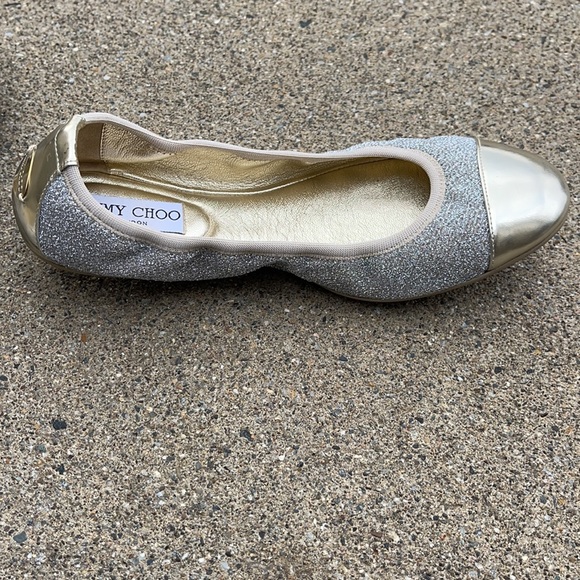 Jimmy Choo gold (and sparkly) flats size 38 - Picture 3 of 6
